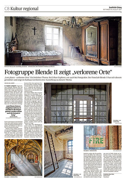 Bericht Saarbrücker Zeitung Lost Places Ausstellung